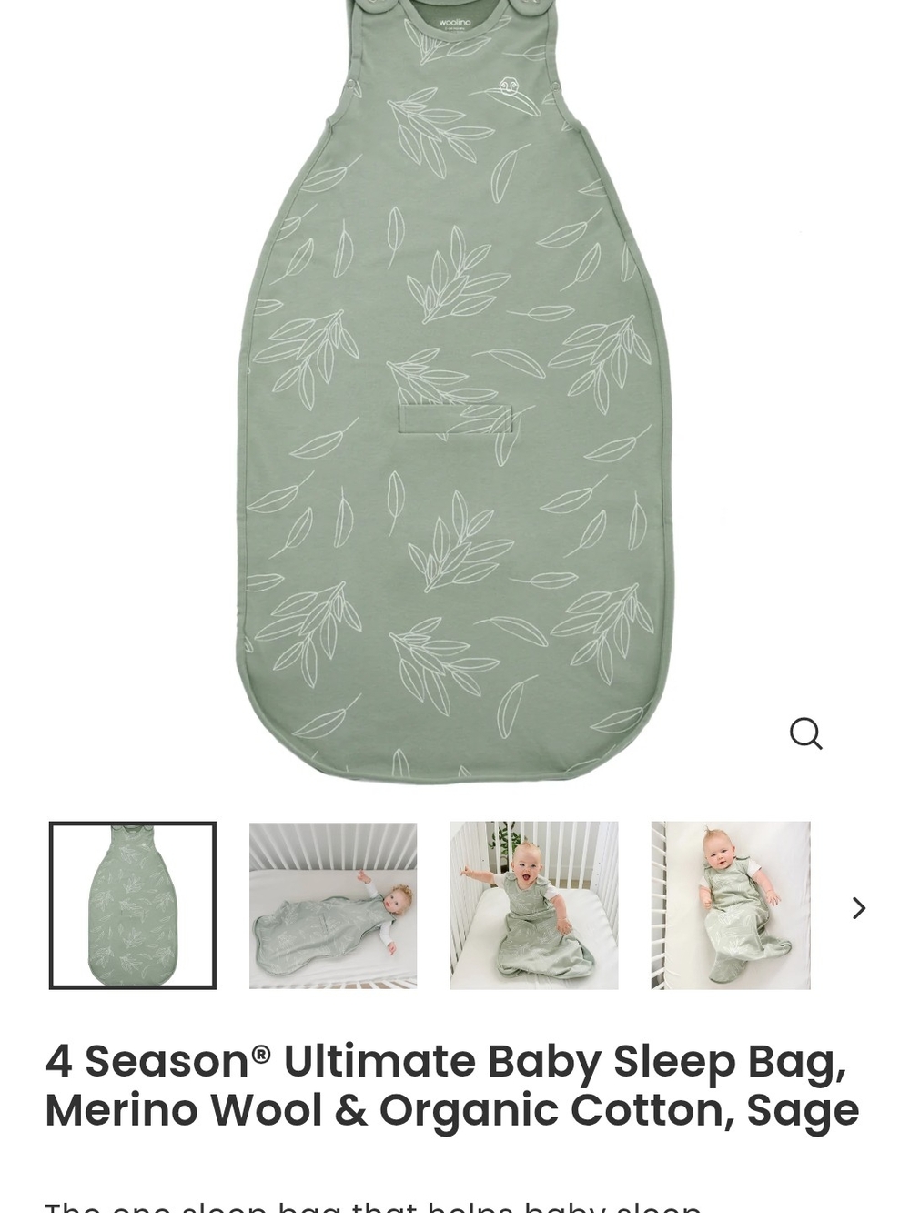 Woolino Sleep Sack - sage